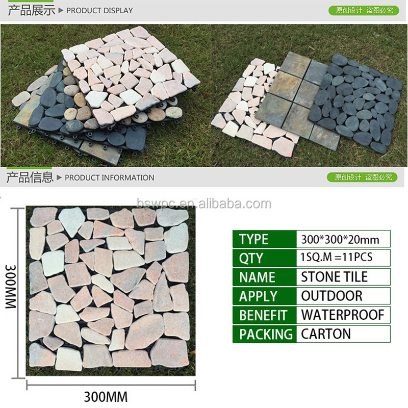 Lätt att installera DIY Interlocking Stone Deck Plates Trädgårdsdekor